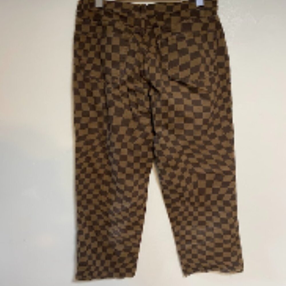 DIVIDED H&M Brown Checkerboard Women's High Waisted Jeans Size 10 - Picture 13 of 16